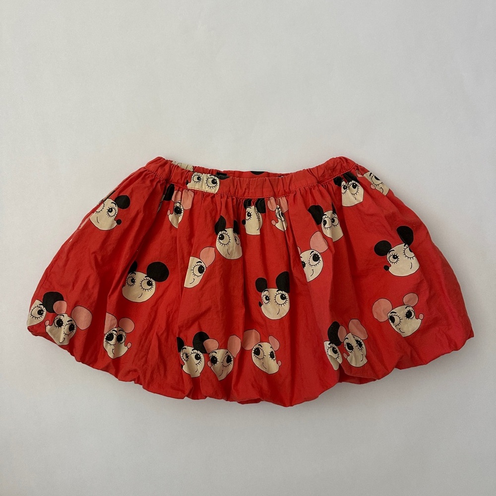 Mini Rodini Red/Orange Skirt with Ritz Rats Prints